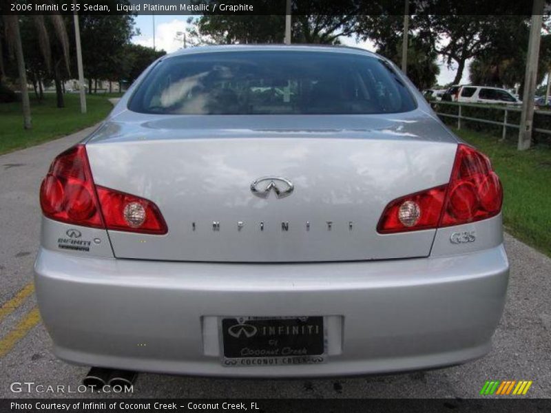 Liquid Platinum Metallic / Graphite 2006 Infiniti G 35 Sedan