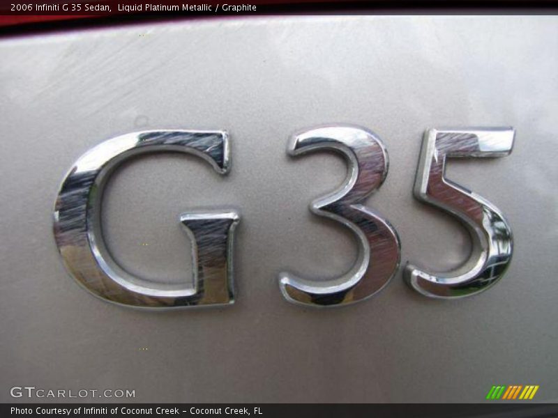 Liquid Platinum Metallic / Graphite 2006 Infiniti G 35 Sedan