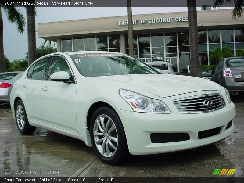 Ivory Pearl / Stone Gray 2007 Infiniti G 35 Sedan