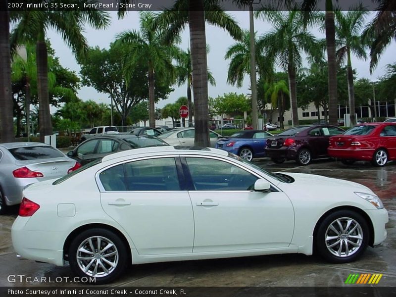 Ivory Pearl / Stone Gray 2007 Infiniti G 35 Sedan