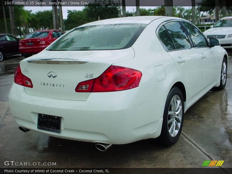 Ivory Pearl / Stone Gray 2007 Infiniti G 35 Sedan
