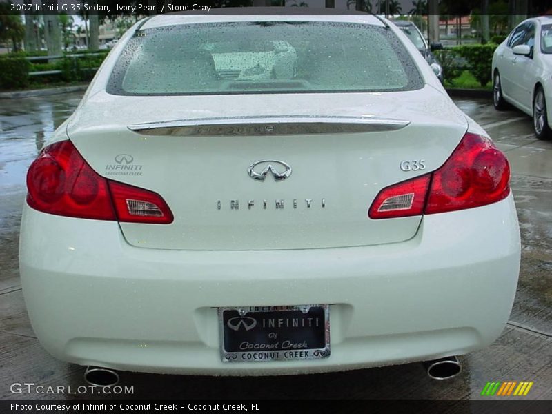 Ivory Pearl / Stone Gray 2007 Infiniti G 35 Sedan