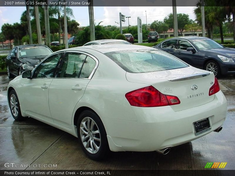 Ivory Pearl / Stone Gray 2007 Infiniti G 35 Sedan