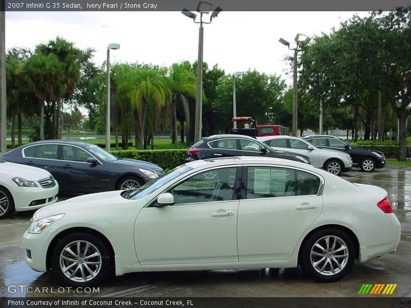 Ivory Pearl / Stone Gray 2007 Infiniti G 35 Sedan