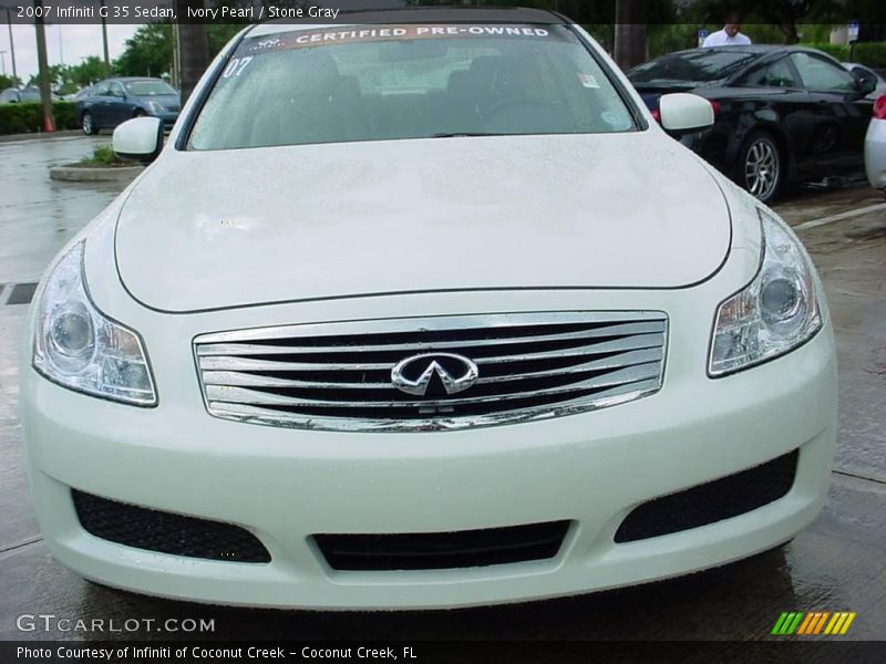 Ivory Pearl / Stone Gray 2007 Infiniti G 35 Sedan
