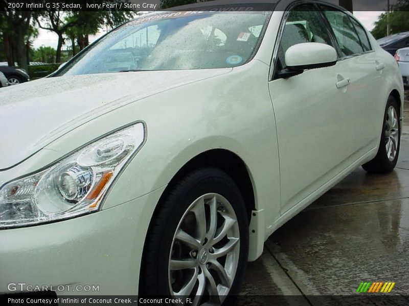 Ivory Pearl / Stone Gray 2007 Infiniti G 35 Sedan