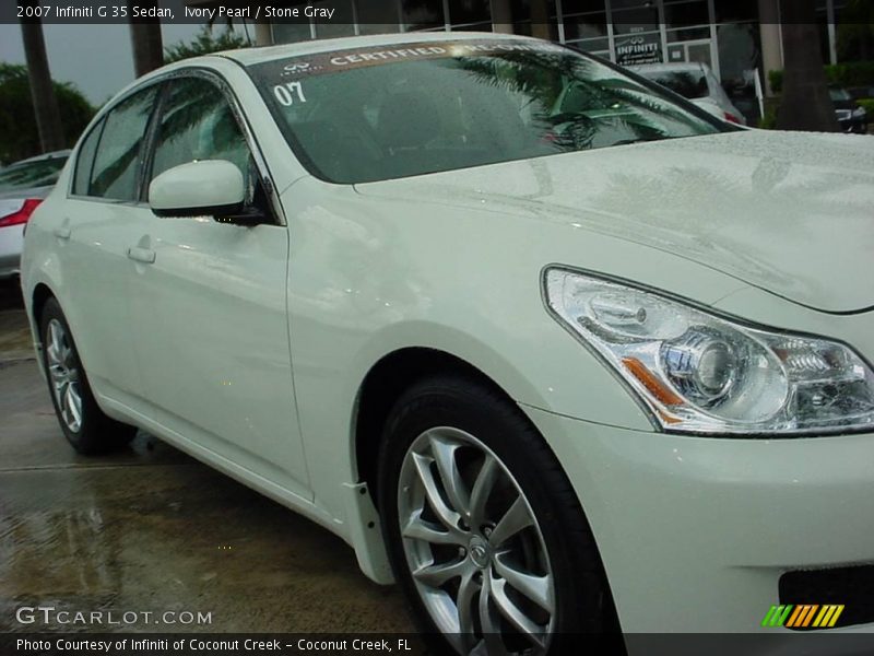 Ivory Pearl / Stone Gray 2007 Infiniti G 35 Sedan