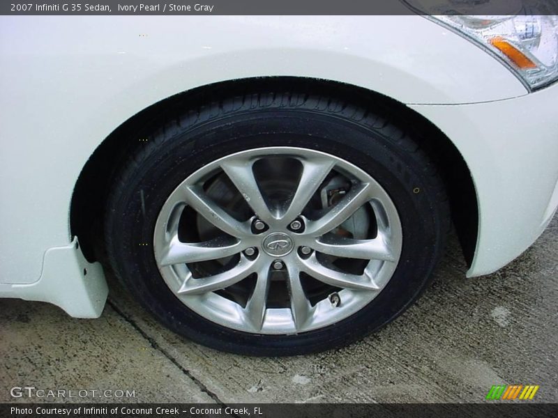 Ivory Pearl / Stone Gray 2007 Infiniti G 35 Sedan