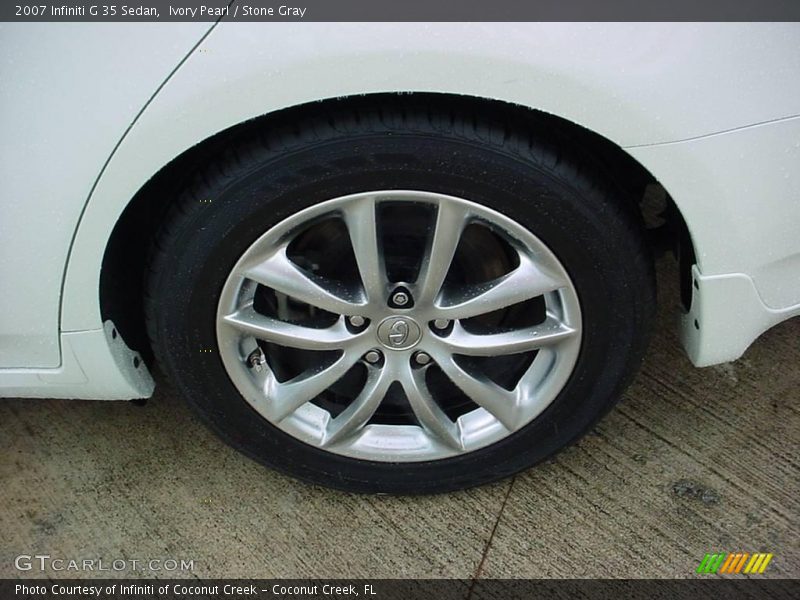 Ivory Pearl / Stone Gray 2007 Infiniti G 35 Sedan
