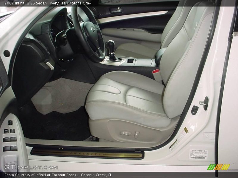 Ivory Pearl / Stone Gray 2007 Infiniti G 35 Sedan