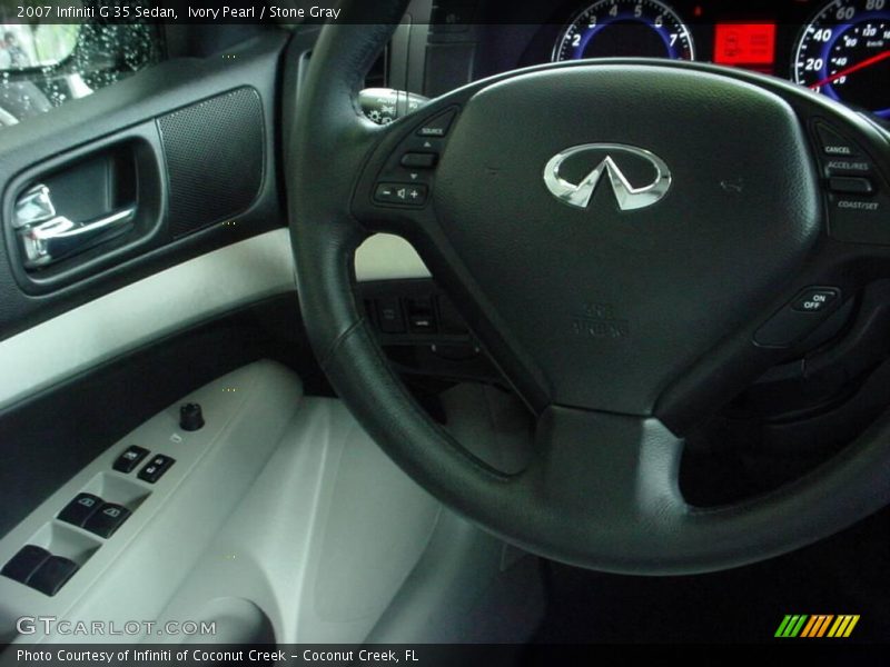 Ivory Pearl / Stone Gray 2007 Infiniti G 35 Sedan