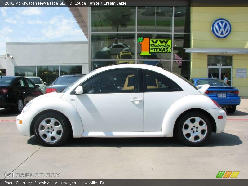 White / Cream Beige 2002 Volkswagen New Beetle GLS TDI Coupe