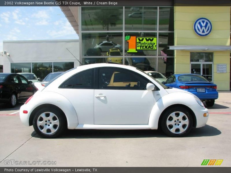 White / Cream Beige 2002 Volkswagen New Beetle GLS TDI Coupe