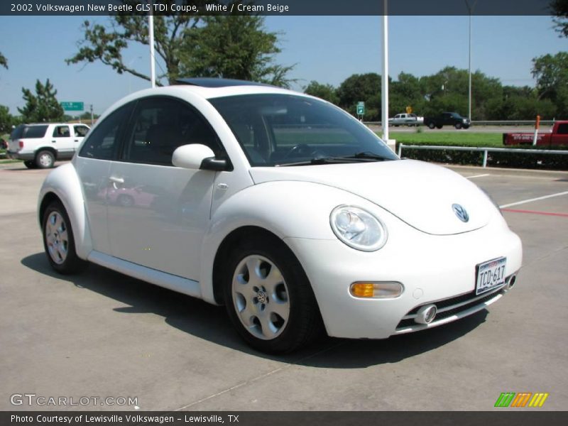 White / Cream Beige 2002 Volkswagen New Beetle GLS TDI Coupe