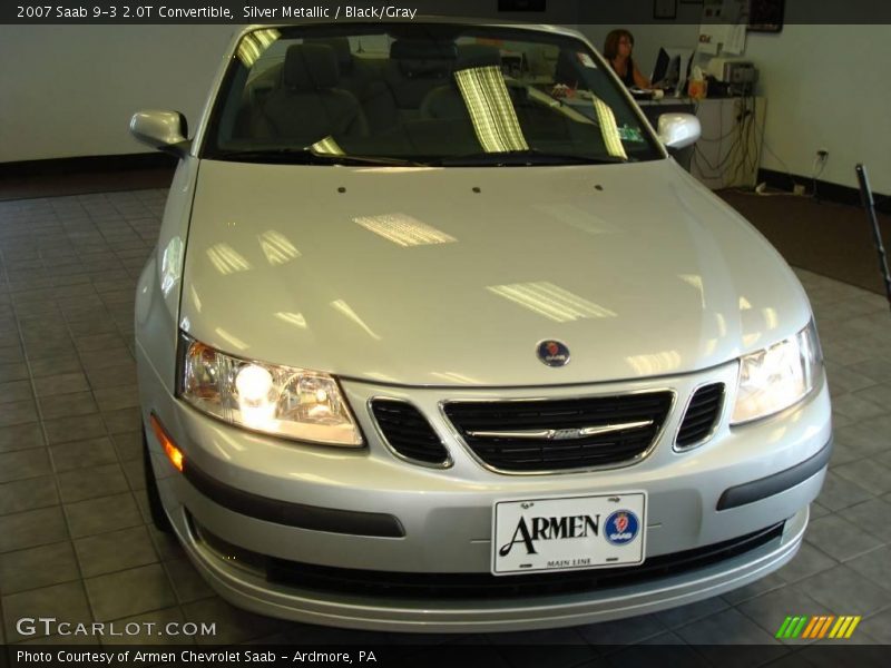 Silver Metallic / Black/Gray 2007 Saab 9-3 2.0T Convertible