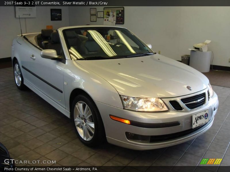 Silver Metallic / Black/Gray 2007 Saab 9-3 2.0T Convertible