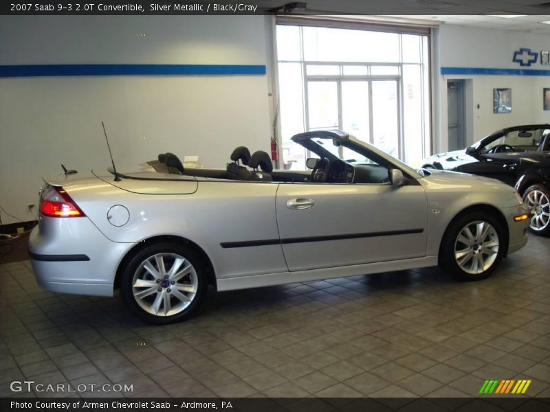 Silver Metallic / Black/Gray 2007 Saab 9-3 2.0T Convertible