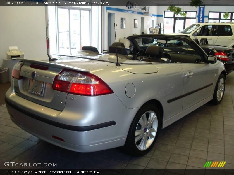 Silver Metallic / Black/Gray 2007 Saab 9-3 2.0T Convertible