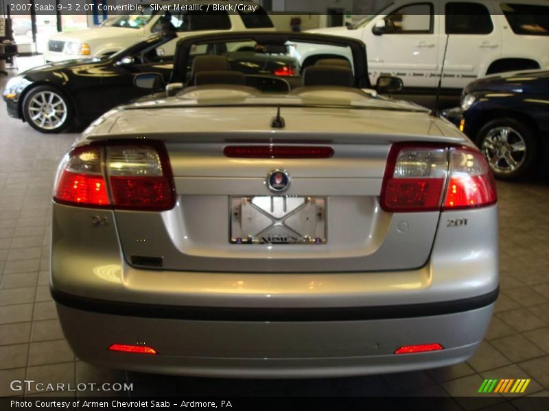 Silver Metallic / Black/Gray 2007 Saab 9-3 2.0T Convertible