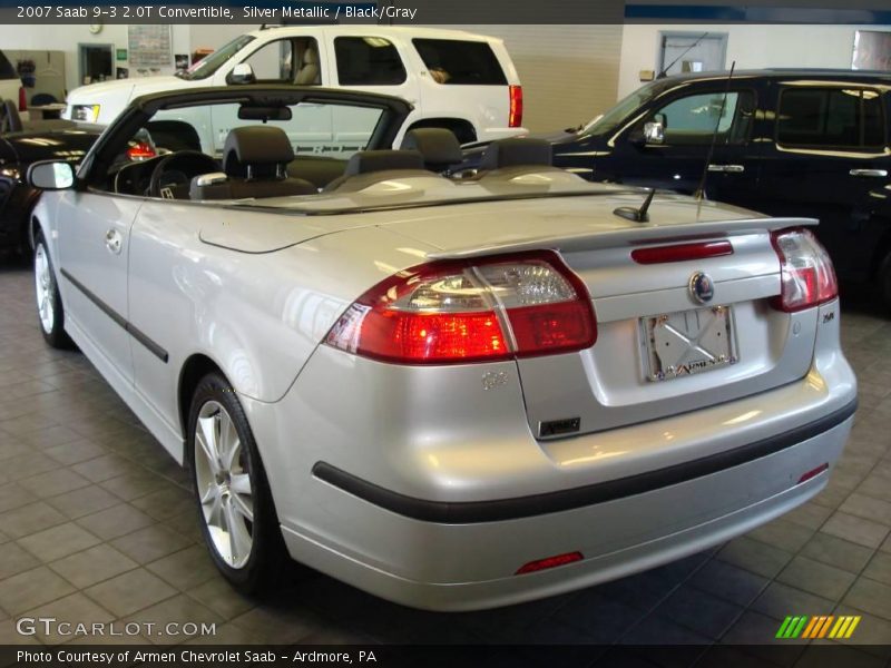 Silver Metallic / Black/Gray 2007 Saab 9-3 2.0T Convertible