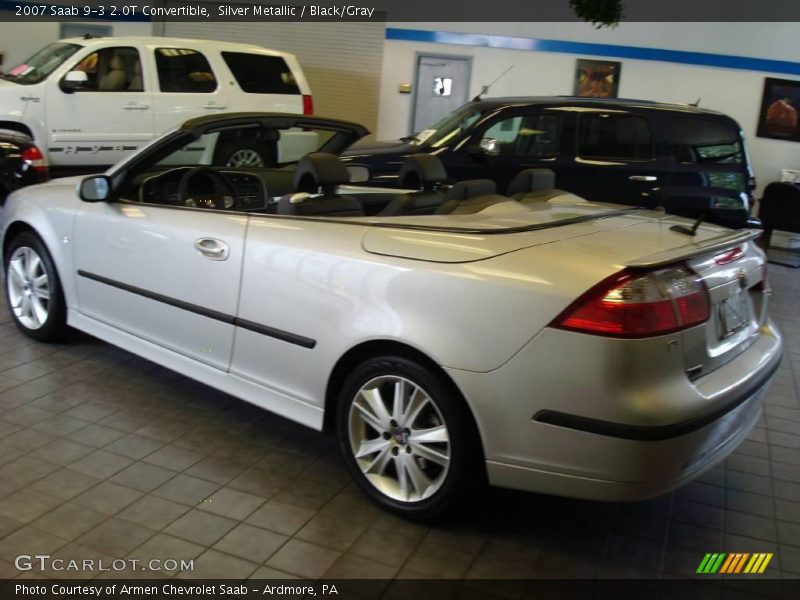 Silver Metallic / Black/Gray 2007 Saab 9-3 2.0T Convertible