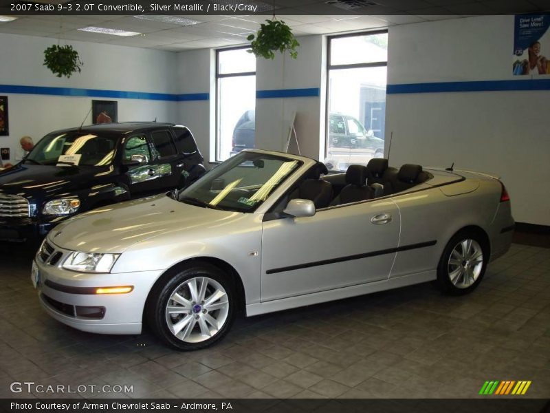 Silver Metallic / Black/Gray 2007 Saab 9-3 2.0T Convertible