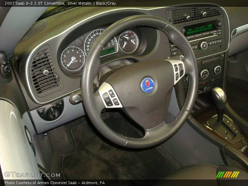 Silver Metallic / Black/Gray 2007 Saab 9-3 2.0T Convertible