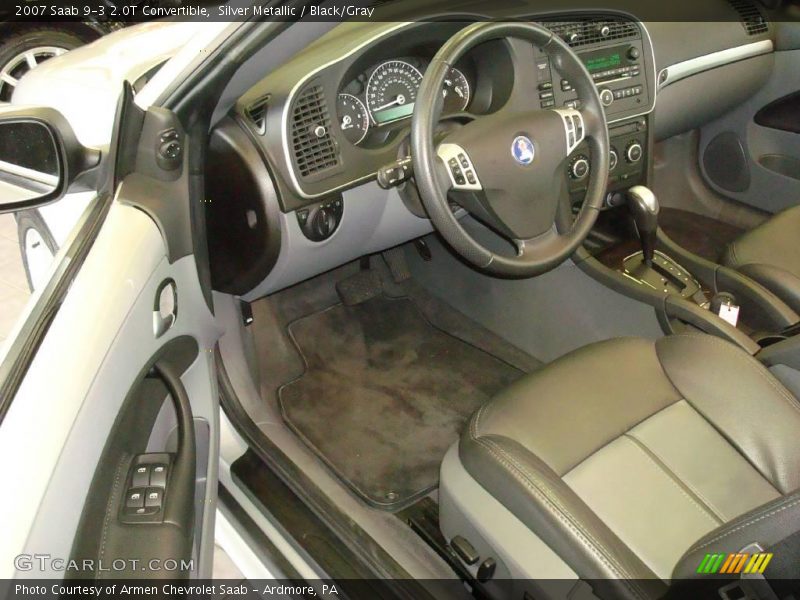 Silver Metallic / Black/Gray 2007 Saab 9-3 2.0T Convertible