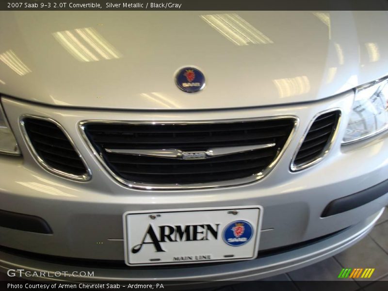 Silver Metallic / Black/Gray 2007 Saab 9-3 2.0T Convertible