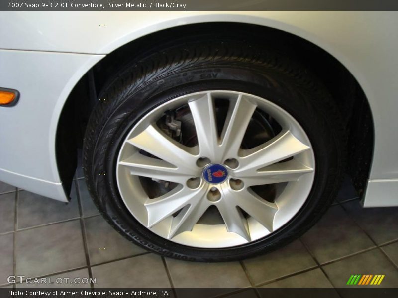 Silver Metallic / Black/Gray 2007 Saab 9-3 2.0T Convertible