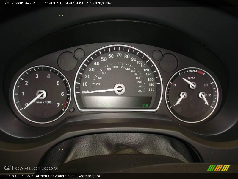 Silver Metallic / Black/Gray 2007 Saab 9-3 2.0T Convertible