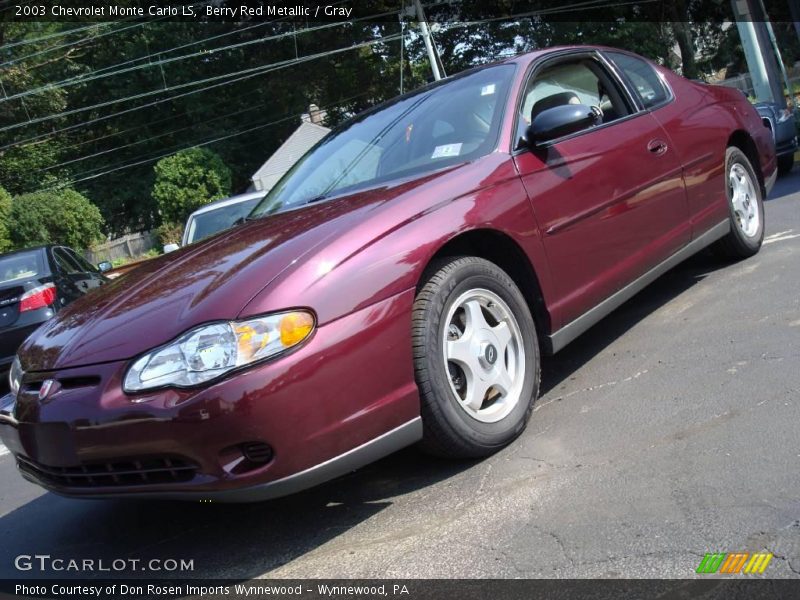 Berry Red Metallic / Gray 2003 Chevrolet Monte Carlo LS