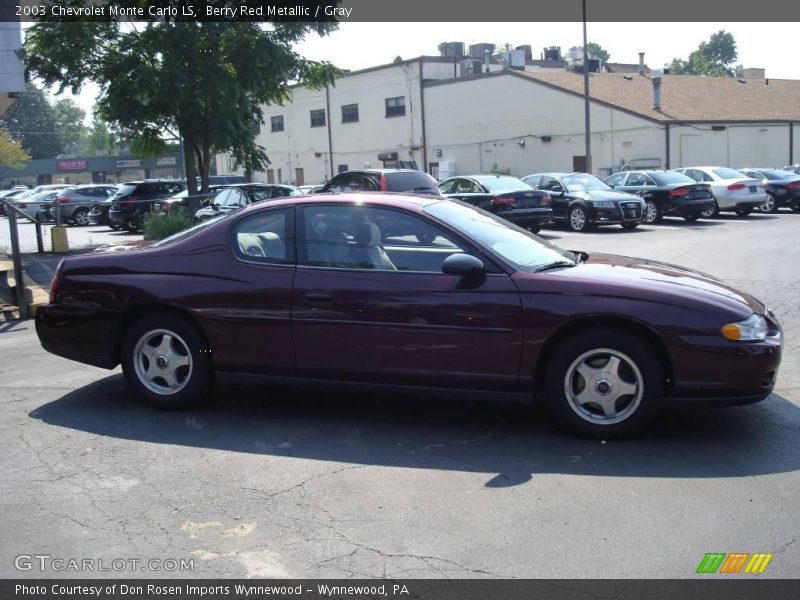 Berry Red Metallic / Gray 2003 Chevrolet Monte Carlo LS