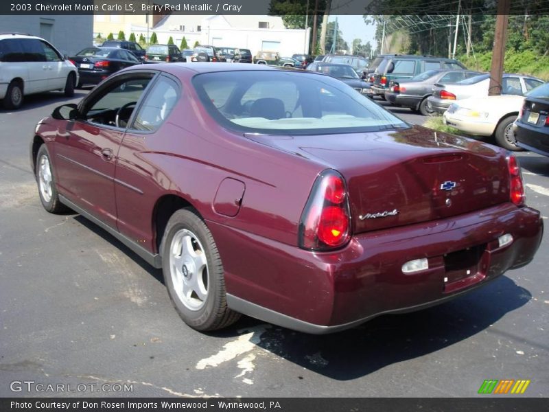 Berry Red Metallic / Gray 2003 Chevrolet Monte Carlo LS