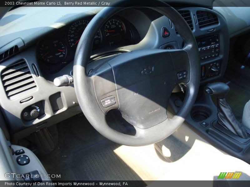 Berry Red Metallic / Gray 2003 Chevrolet Monte Carlo LS