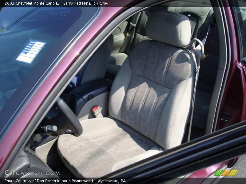 Berry Red Metallic / Gray 2003 Chevrolet Monte Carlo LS
