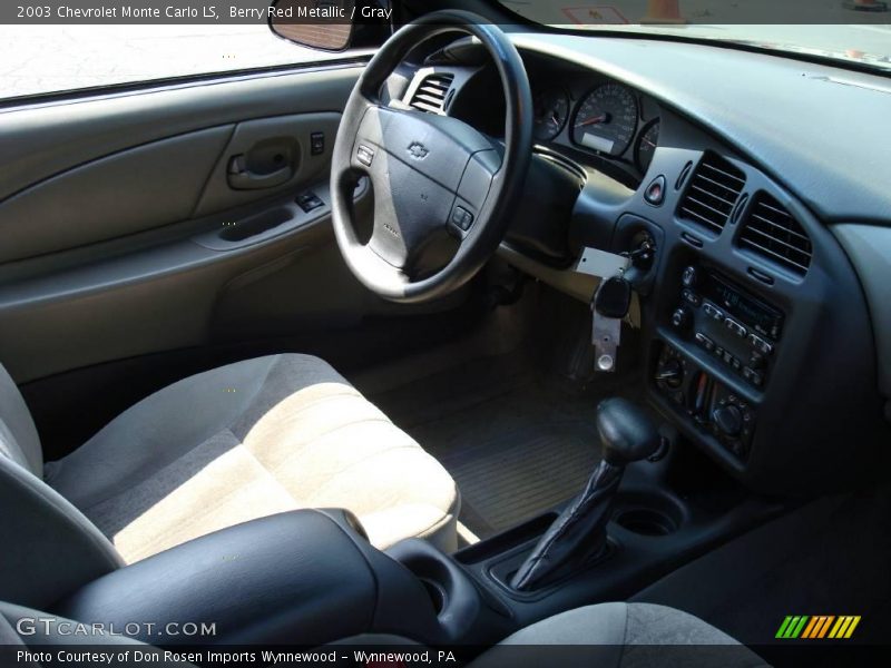 Berry Red Metallic / Gray 2003 Chevrolet Monte Carlo LS
