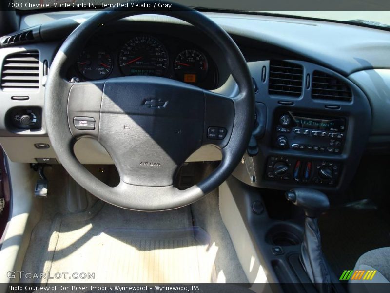 Berry Red Metallic / Gray 2003 Chevrolet Monte Carlo LS