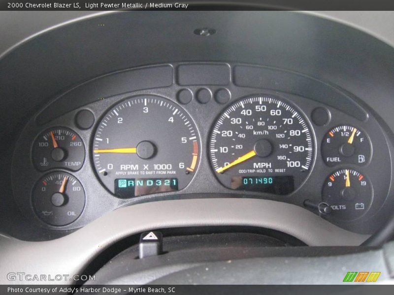 Light Pewter Metallic / Medium Gray 2000 Chevrolet Blazer LS