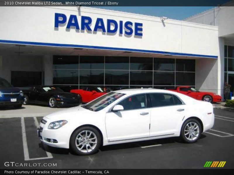White Diamond Tricoat / Ebony 2010 Chevrolet Malibu LTZ Sedan