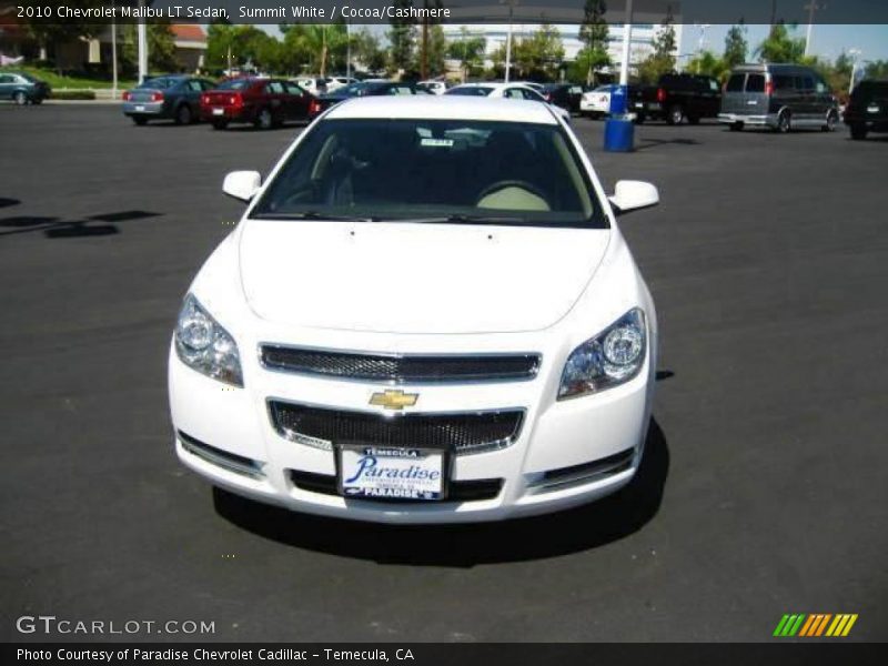 Summit White / Cocoa/Cashmere 2010 Chevrolet Malibu LT Sedan