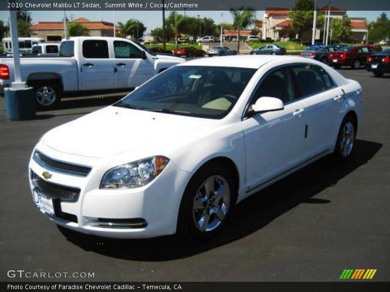 Summit White / Cocoa/Cashmere 2010 Chevrolet Malibu LT Sedan
