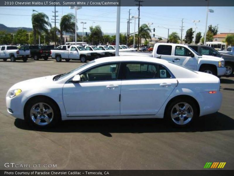 Summit White / Cocoa/Cashmere 2010 Chevrolet Malibu LT Sedan