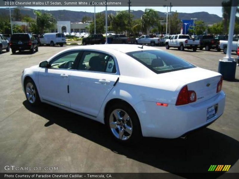 Summit White / Cocoa/Cashmere 2010 Chevrolet Malibu LT Sedan