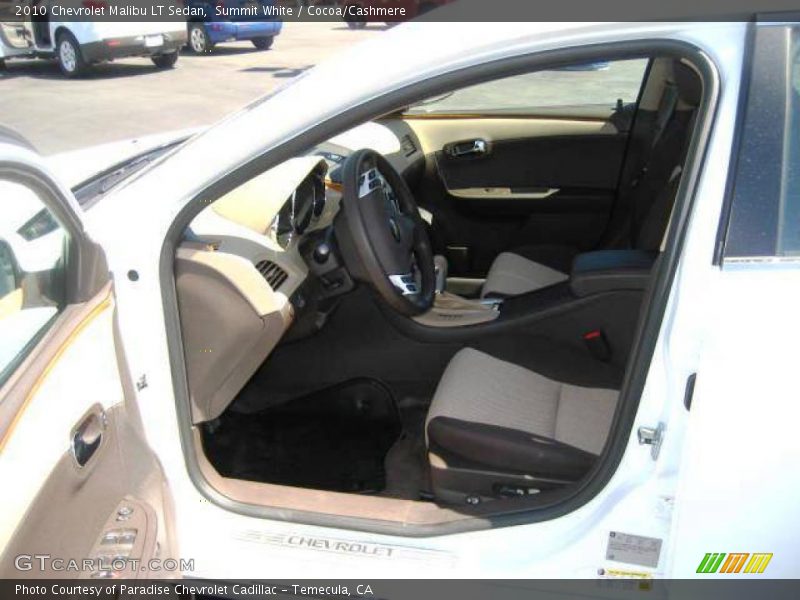 Summit White / Cocoa/Cashmere 2010 Chevrolet Malibu LT Sedan