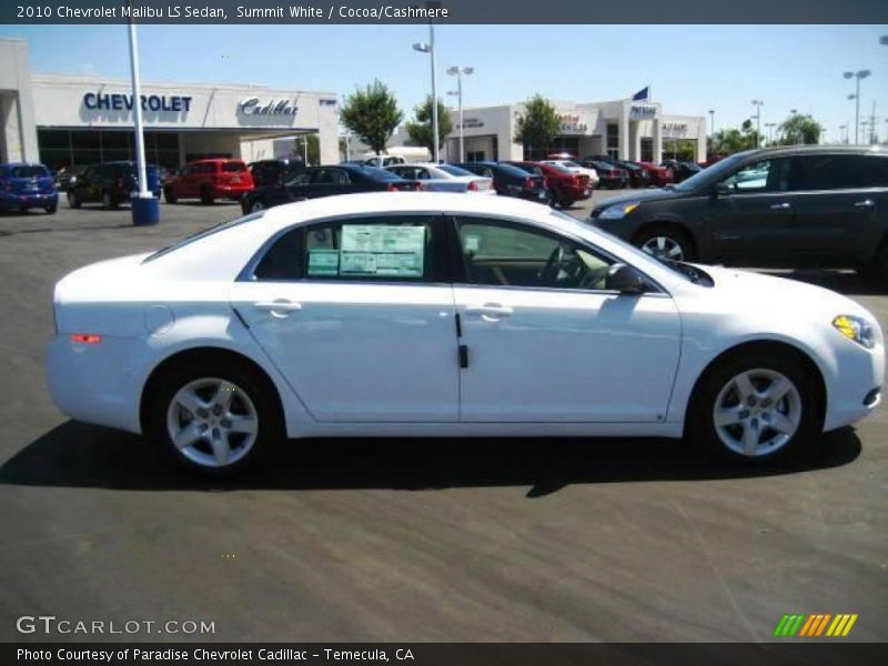 Summit White / Cocoa/Cashmere 2010 Chevrolet Malibu LS Sedan