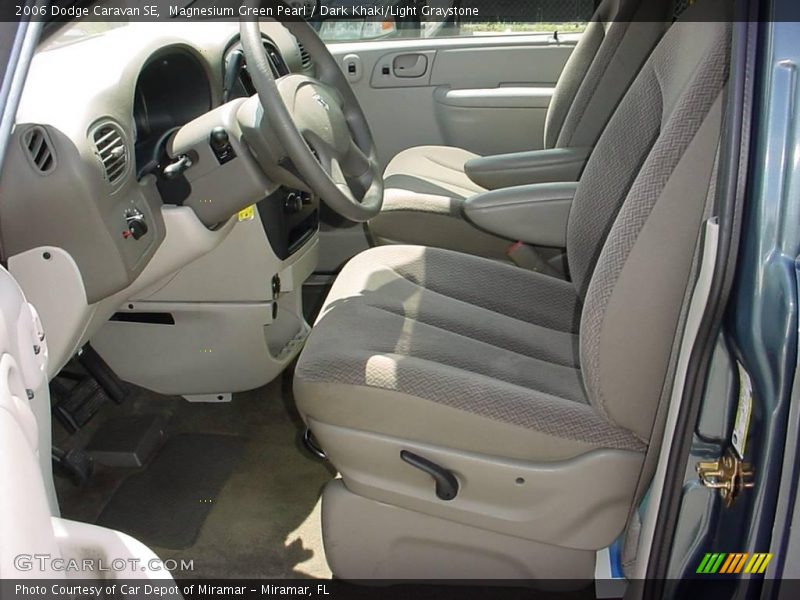Magnesium Green Pearl / Dark Khaki/Light Graystone 2006 Dodge Caravan SE