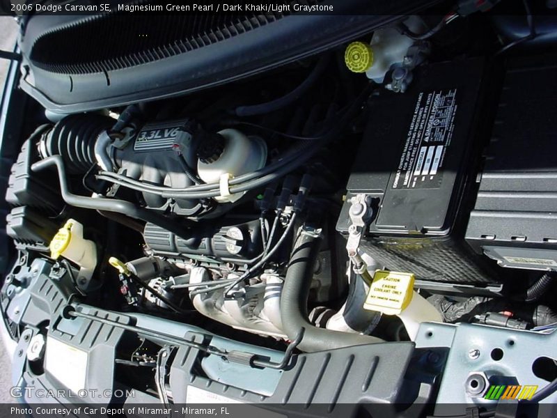 Magnesium Green Pearl / Dark Khaki/Light Graystone 2006 Dodge Caravan SE