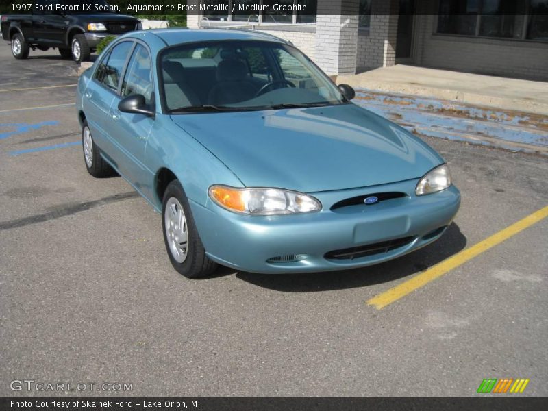 Aquamarine Frost Metallic / Medium Graphite 1997 Ford Escort LX Sedan