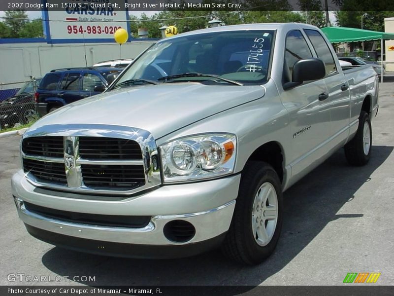 Bright Silver Metallic / Medium Slate Gray 2007 Dodge Ram 1500 SLT Quad Cab